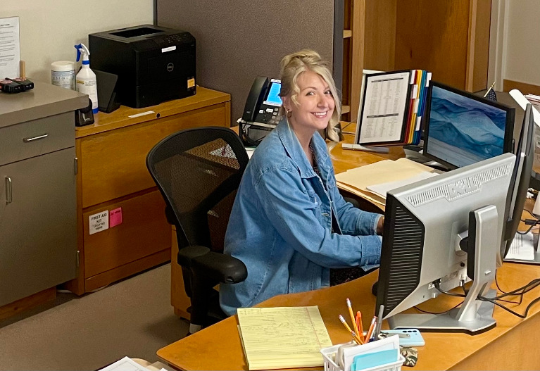 Reference Desk attended by Archivist