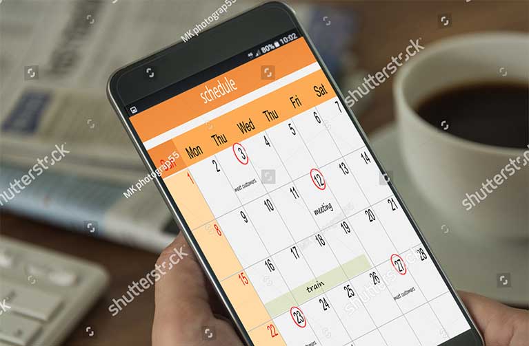 Events Calendar on phone