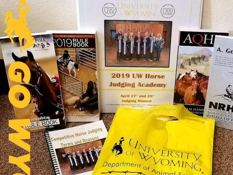 Horse Judging Academy gift bag from the University of Wyoming Horse Judging Team