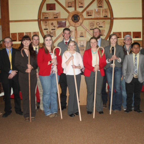 The 2019 University of Wyoming Wool Judging team after the Cowboy Classic Invitational contest awards banquet. 