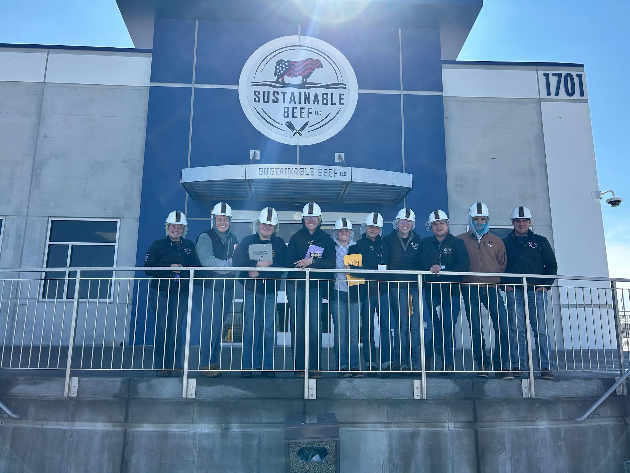 Meat judging team in cooler