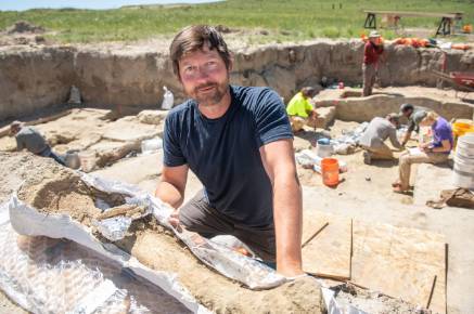 Spencer Pelton at Warren Mammoth dig site