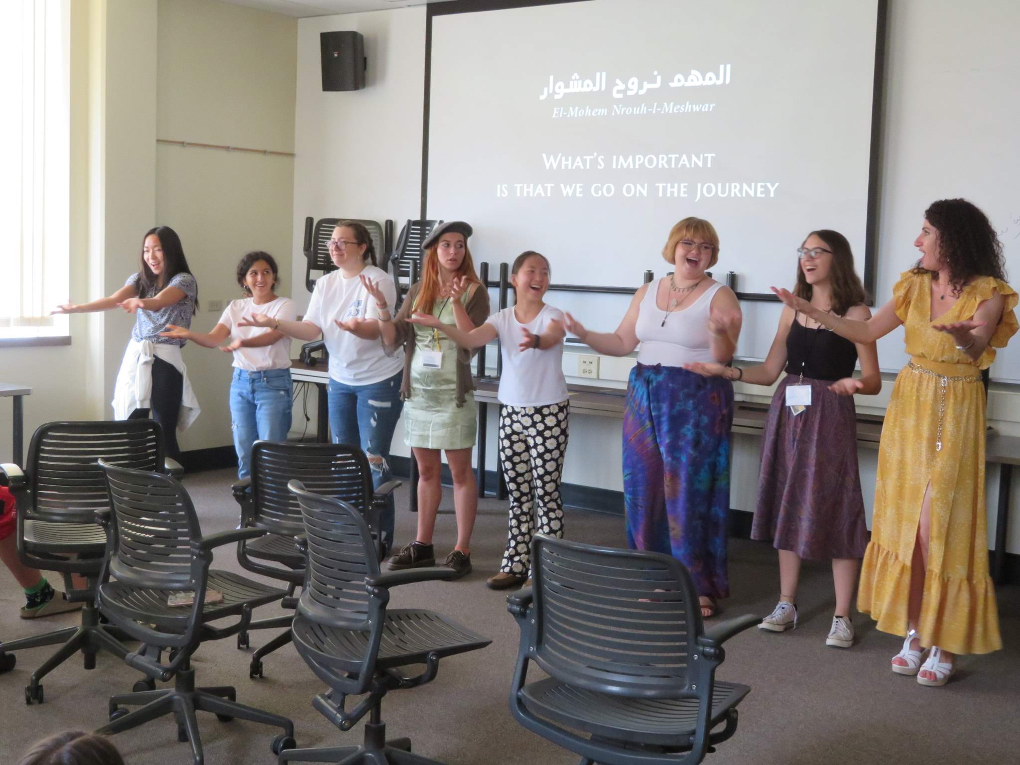 Singing and dancing students