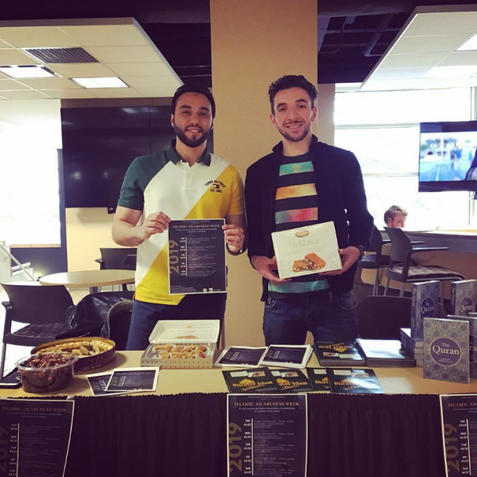 Students in muslim student association in the union