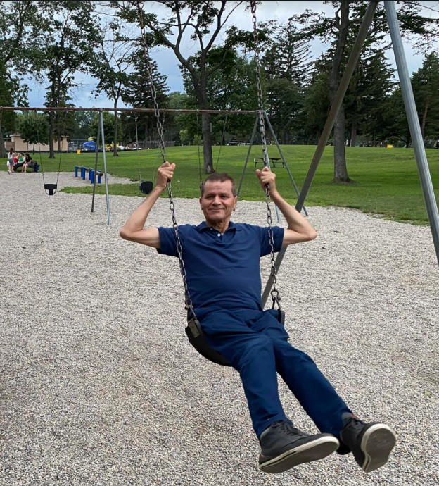 dr. Ali on a swing