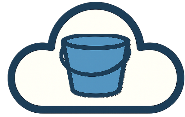 Cloud bucket icon