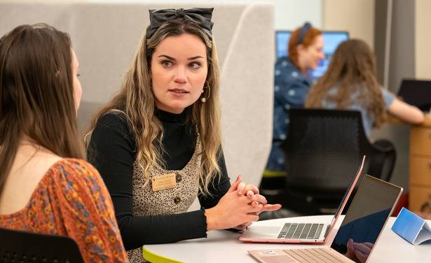 Woman providing support and tutoring