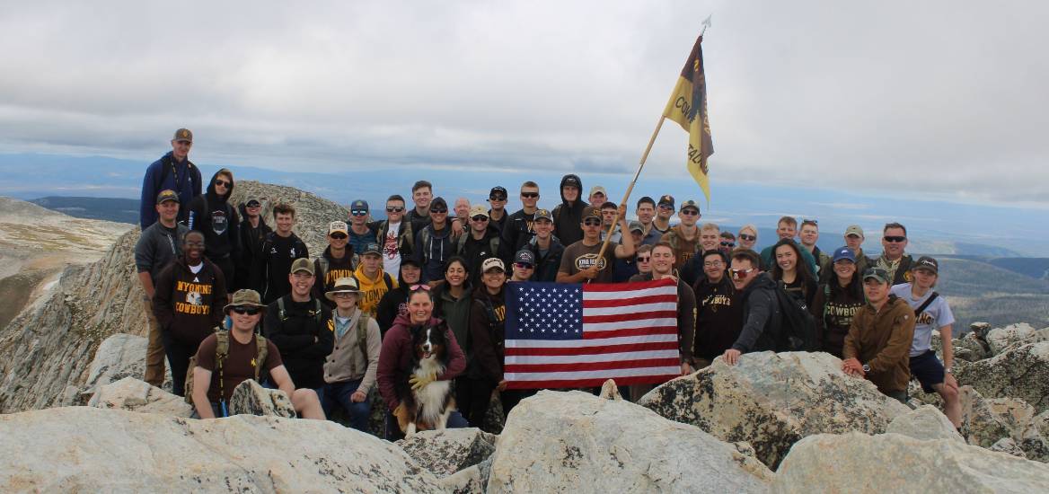 Army ROTC Cadets on top of Medicine Bow Mountain