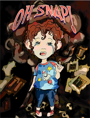 Illustration of comic book cover