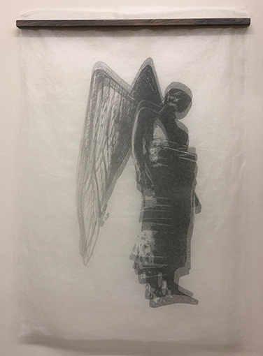 Lithograph of male figure with wings
