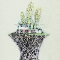 Icon for "House Plant" 1 - Drawing by Doug Russell
