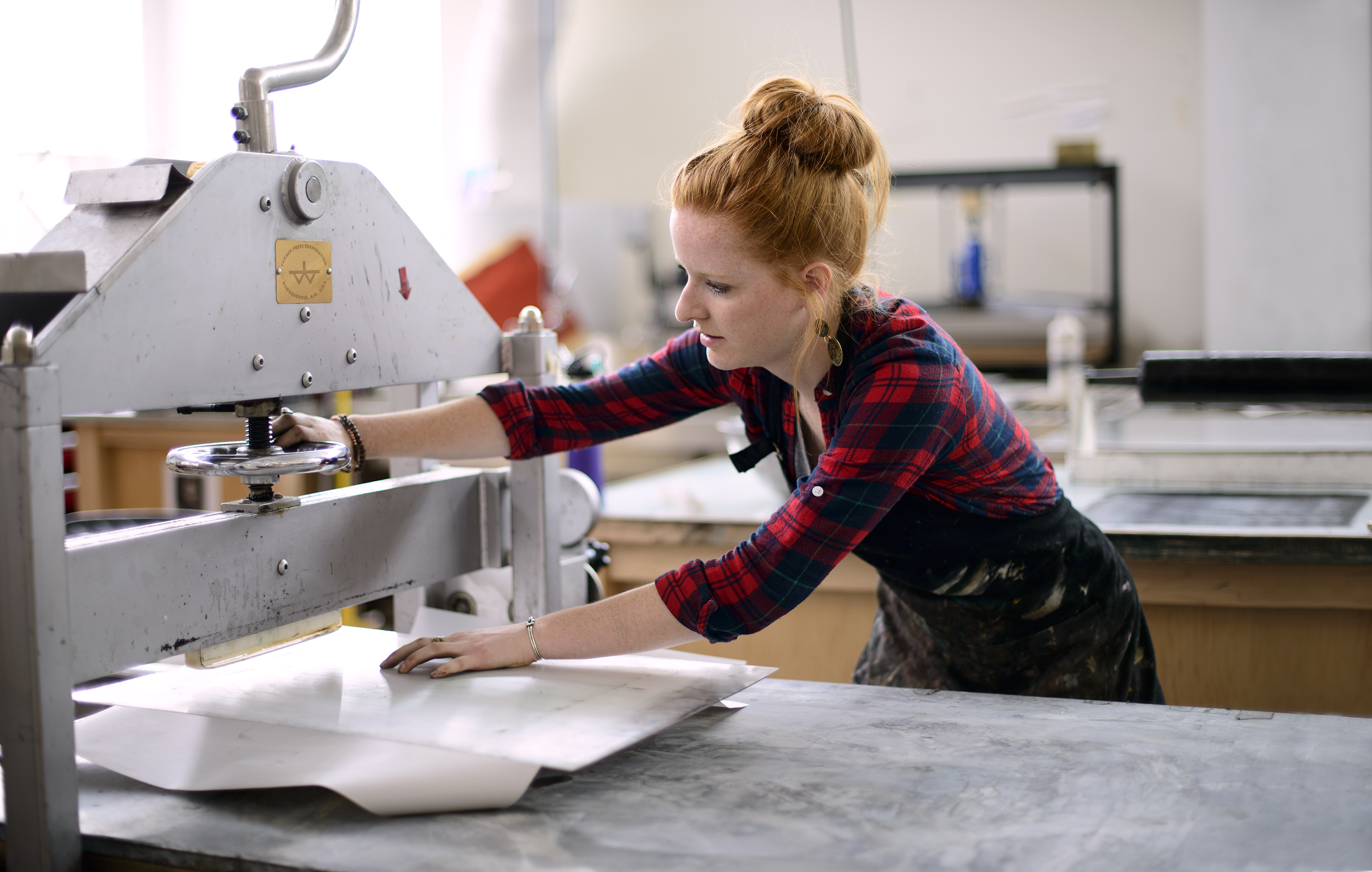 Printmaker Working