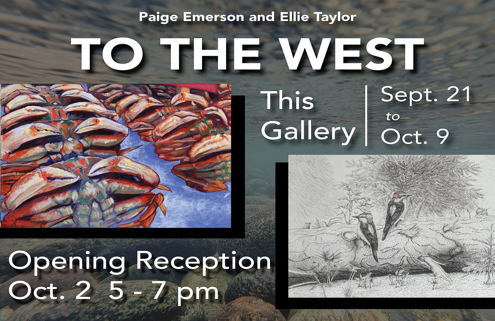To The West event poster presenting wildlife art for gallery show 2 on Oct 2, 2026.