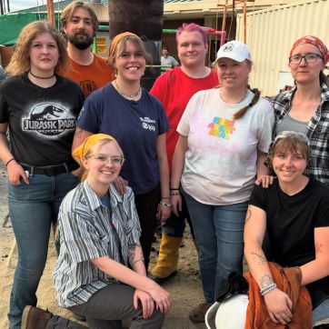 Sculpture students