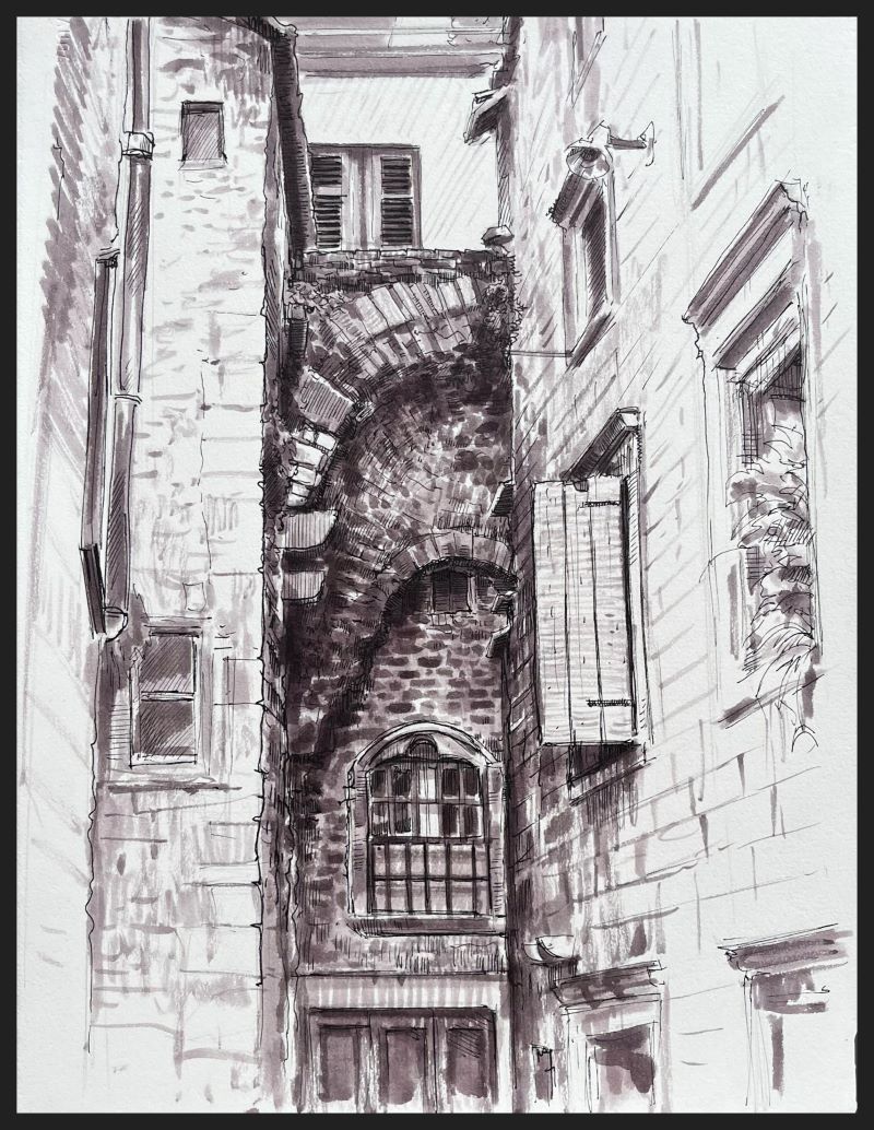 Pencil Drawing of building