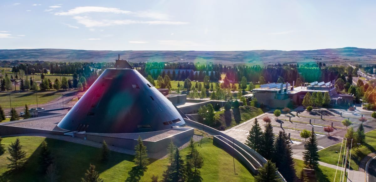 Arial view of the art museum and visual arts buildings
