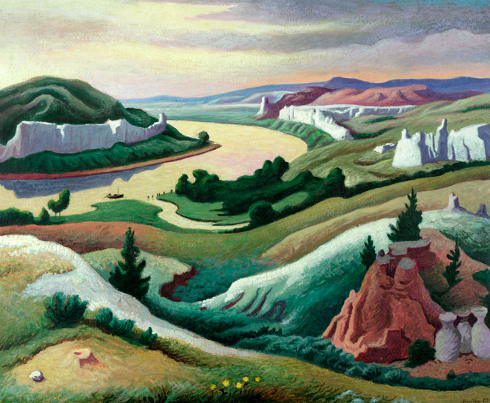 Thomas Hart Benton (American, 1889-1975)'s "Lewis and Clark at Eagle Creek"