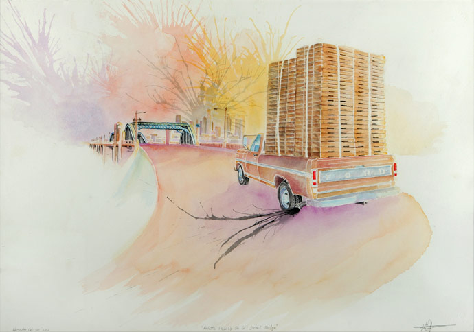 Wenceslao Quiroz (Mexican, b. 1982), Pallet Pickup on 6th Street Bridge