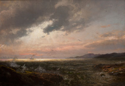 Herman Herzog (German/American, 1831-1932), Coast of Maine – Setting Sun