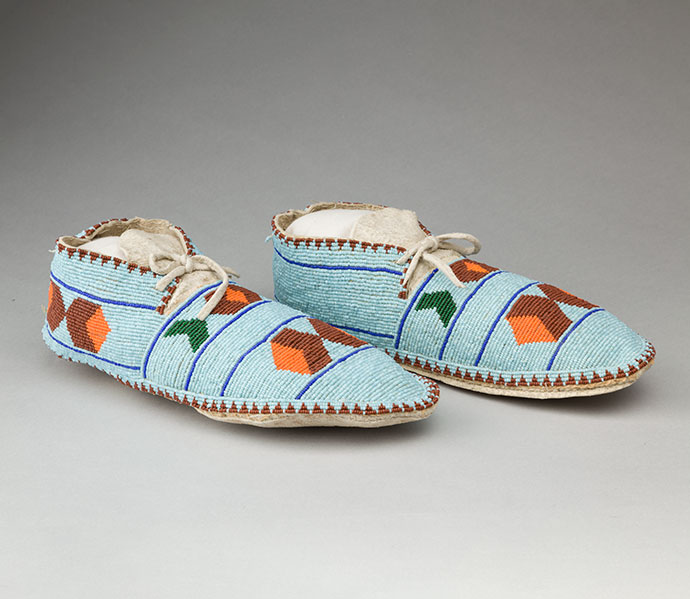 Native American, Crow Tribe, beaded moccasins