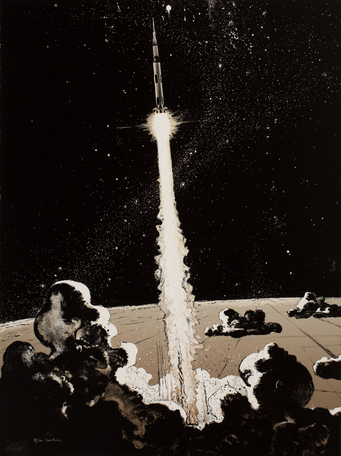 Robert T. McCall, American, 1919-2010, From The Apollo Story, 1973, Lithograph on paper