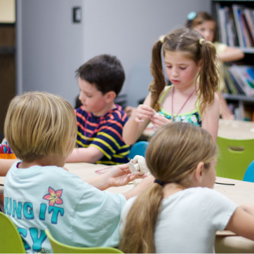 Students in one of the Art Museum's PreK classes
