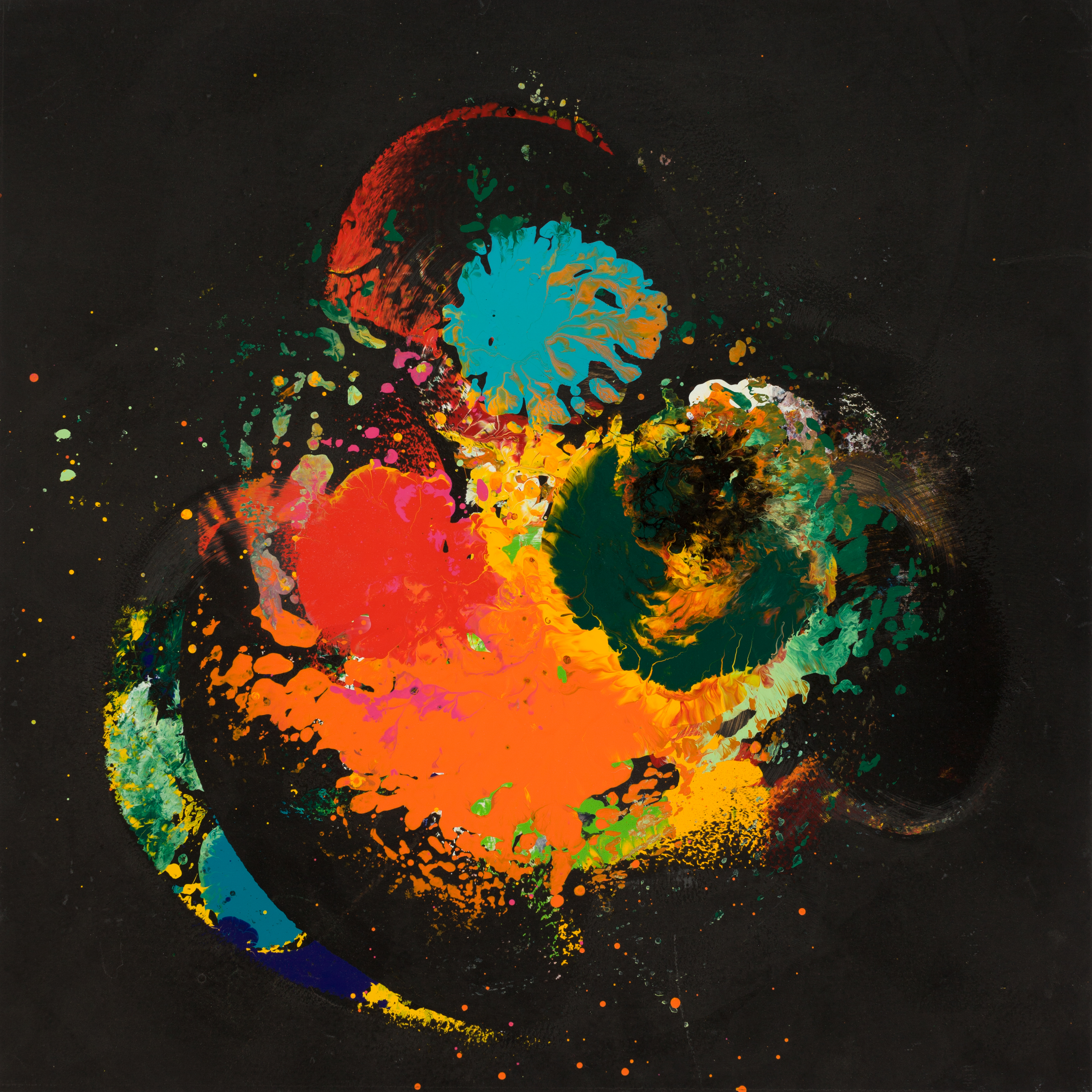 Charles Clough (American, b.1951), Auroral Drapery, 1990, enamel on Masonite, 18 x 18 inches, University of Wyoming Art Museum, The Dorothy and Herbert Vogel Collection: Fifty Works for Fifty States, a joint initiative of the Trustees of the Dorothy and Herbert Vogel Collection and the National Gallery of Art, with generous support of the National Endowment for the Arts and the Institute of Museum and Library Services, 2009.4.5