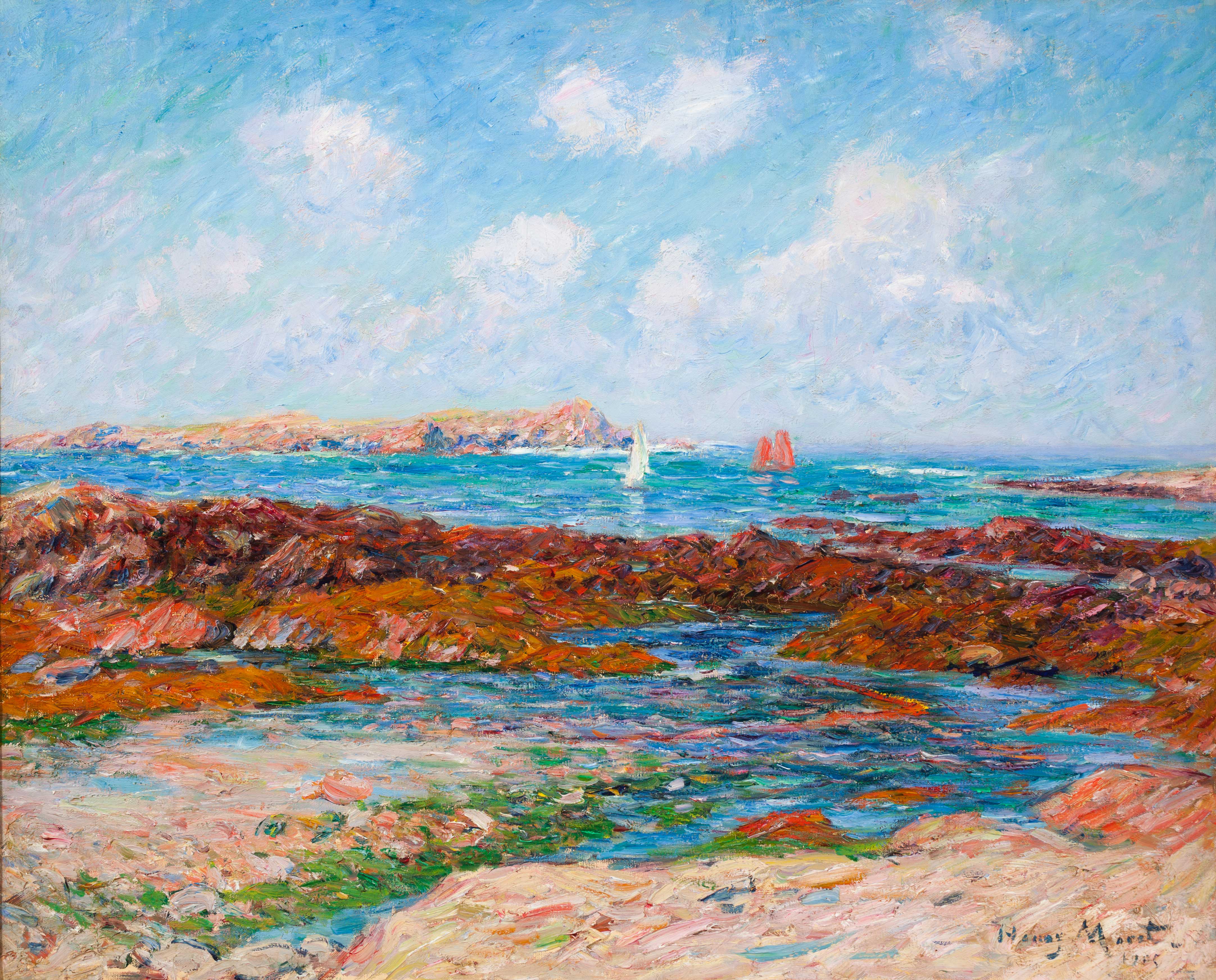 Henry Eugene Moret, (French, 1856-1913), Saint Guenole, Penmarch, 1905, oil on canvas