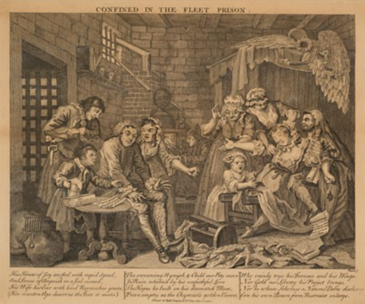 "Confined to the Fleet Prison—From The Rake’s Progress" by William Hogarth