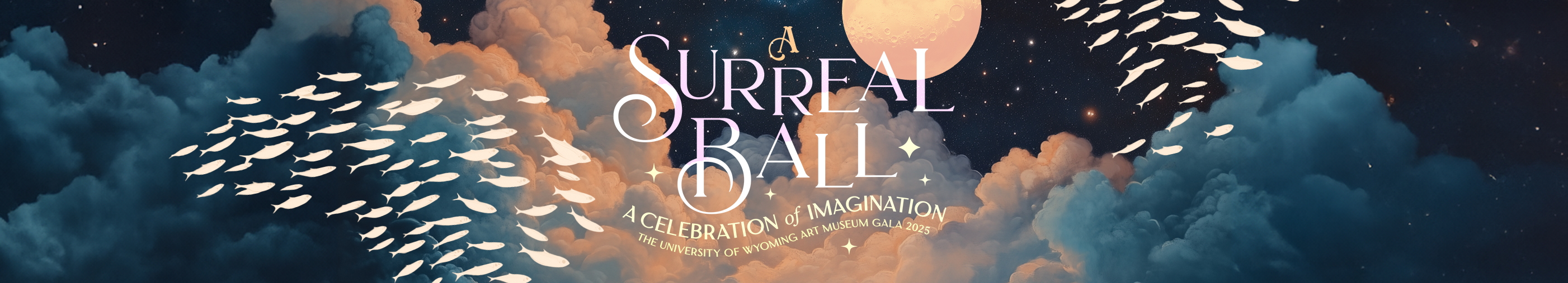 Header for the UWAM 2025 Gala, "A Surreal Ball: A Celebration of Imagination"