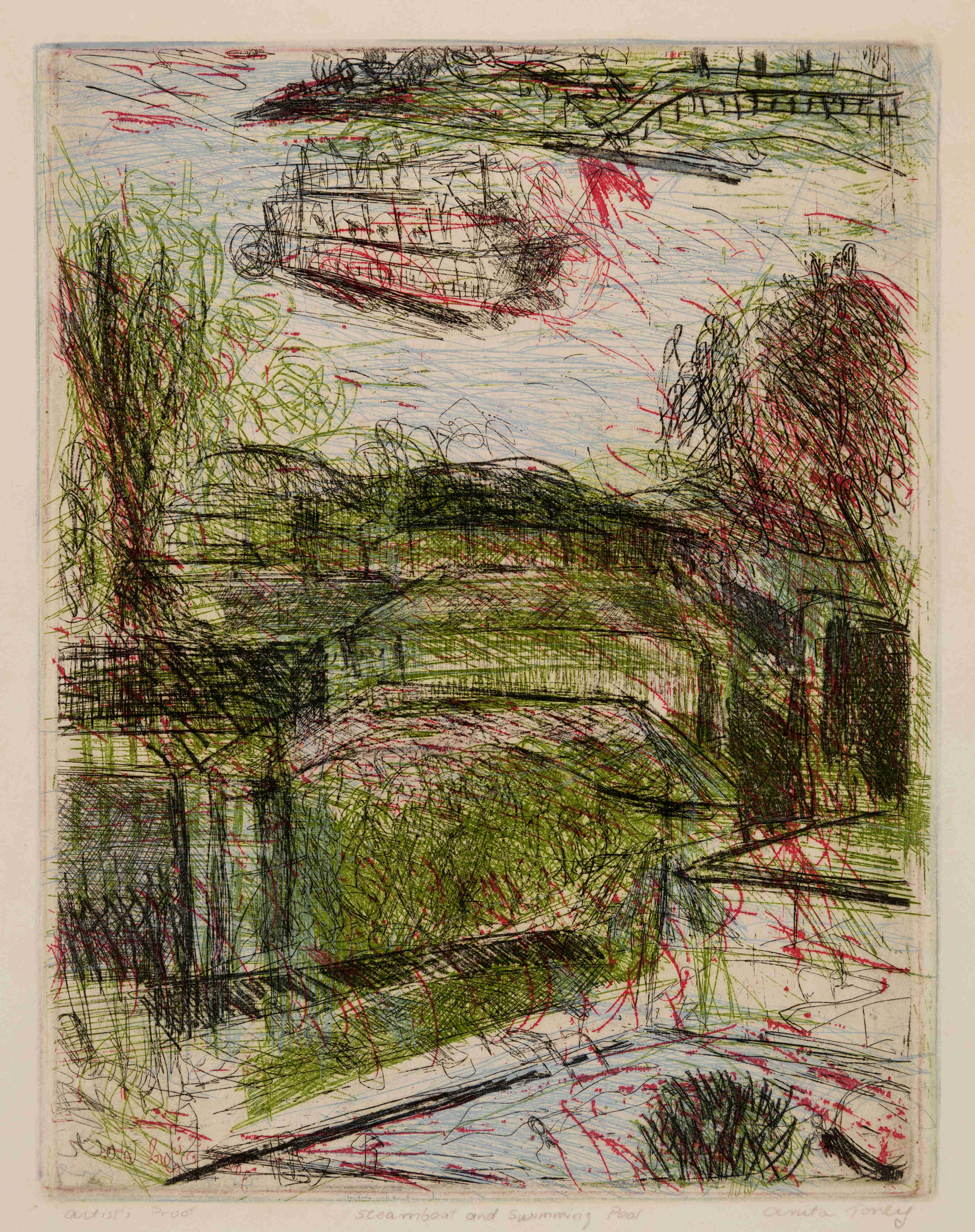 Toney, Anita, (American, b. 1948), Steamboat and Swimming Pool