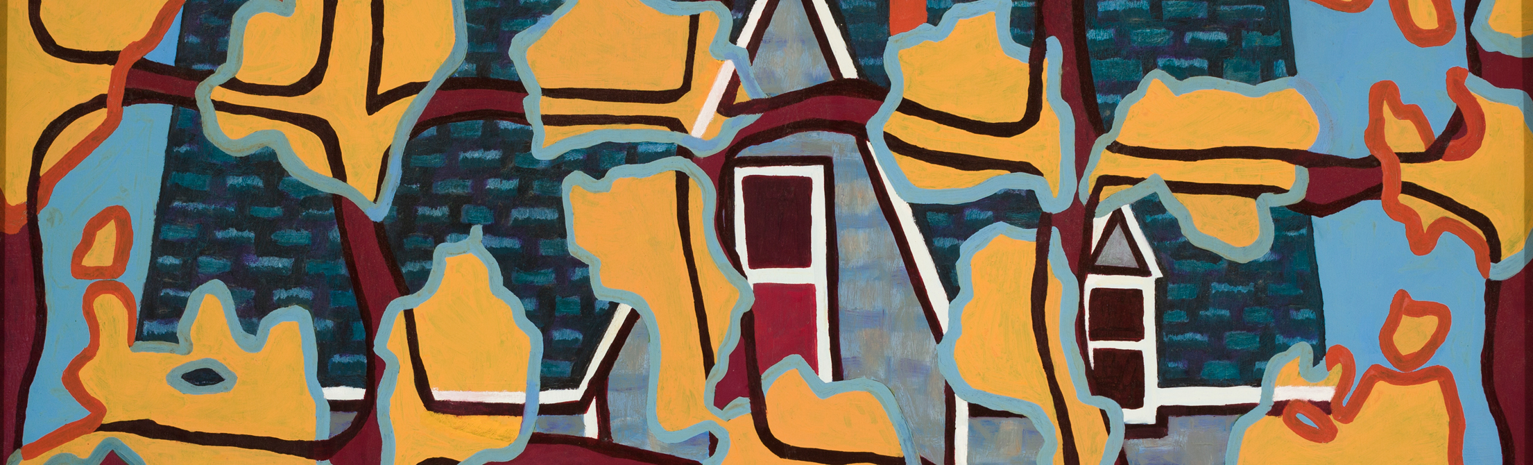 Randell Jay Hopkins American, 20th century House With Trees 1981 Oil on canvas 40 x 50 inches Gift of Mr. Randall J. Hopkins, 1982.39.0