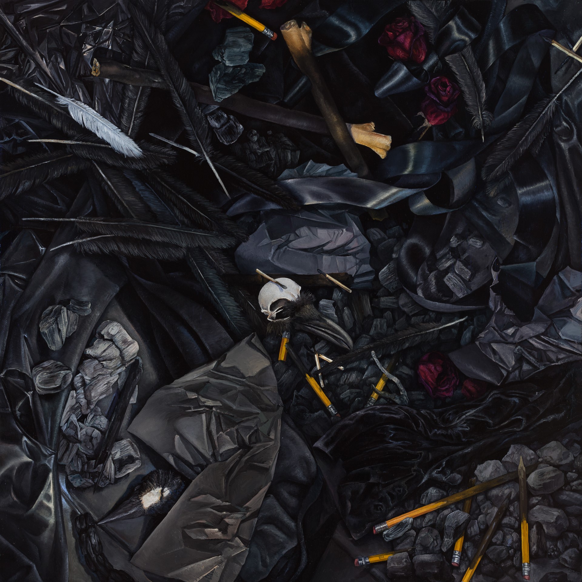 Ricki Klages, Black, 2021, oil on canvas, 24 x 24 inches, courtesy of the artist