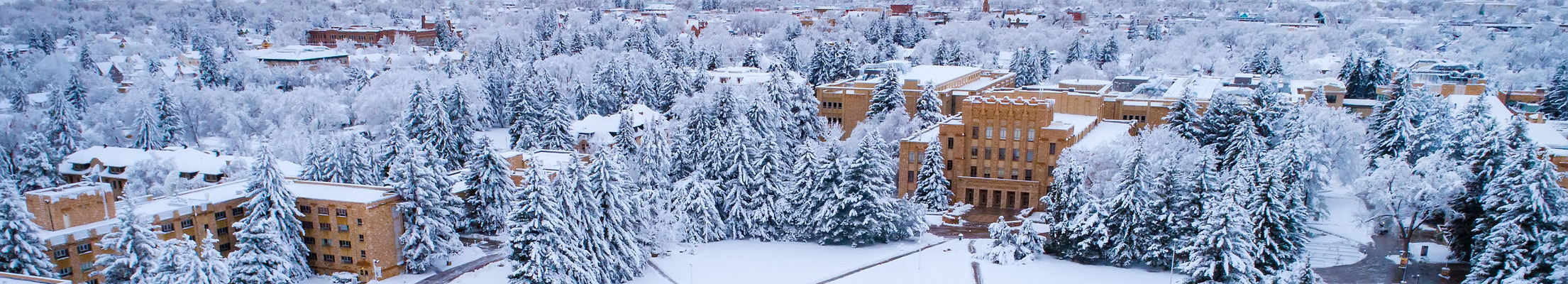 winter arial view of the college of A&S