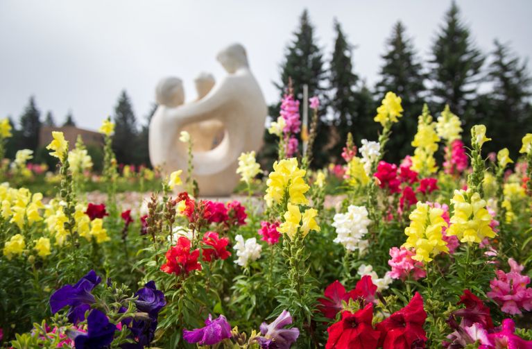 Flowers on Prexy's during summer.