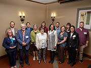 Faculty gather for the 2025 awards banquet group photo