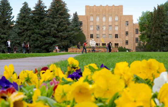 The exterior of the A&S building during the summer.