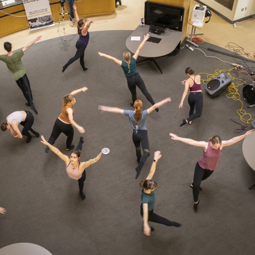 Students rehearse in the Buchanan Center.