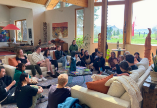 A convening in the main living room