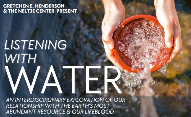 Hands cupping running water