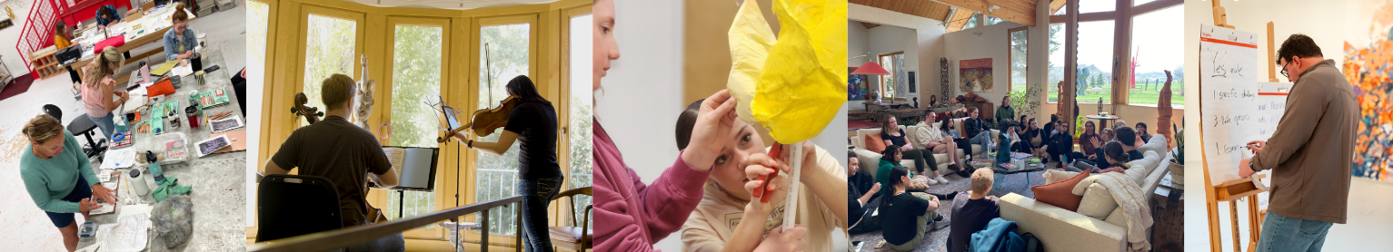 COllection of pictures of people doing mini residencies at Neltje Center 