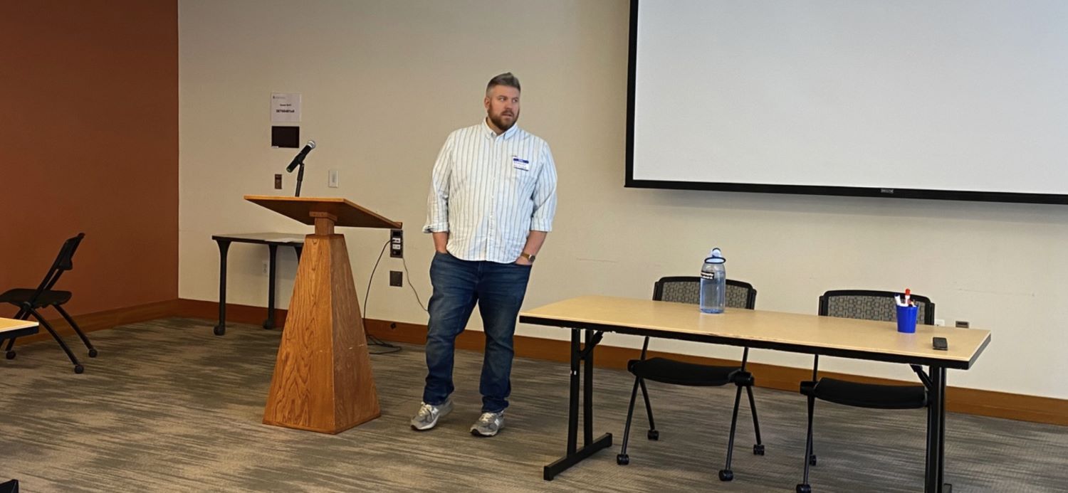 Bradley Rettler gives a talk at Rutgers University