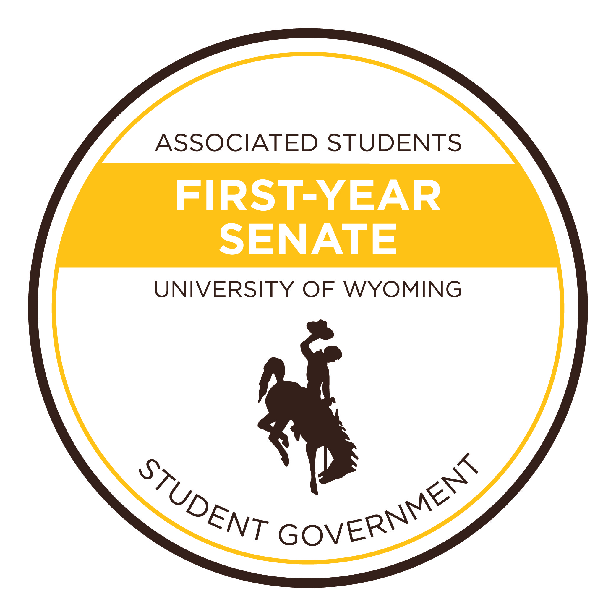 ASUW First-Year Senate Logo Brown and Gold mix