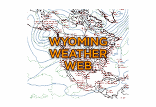 animated pressure map of north america with overlaid text "Wyoming Weather Web"