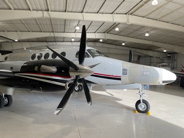 External view of the King Air showing the modified nose extension