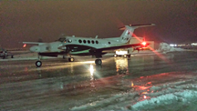Aircraft on icy tarmac