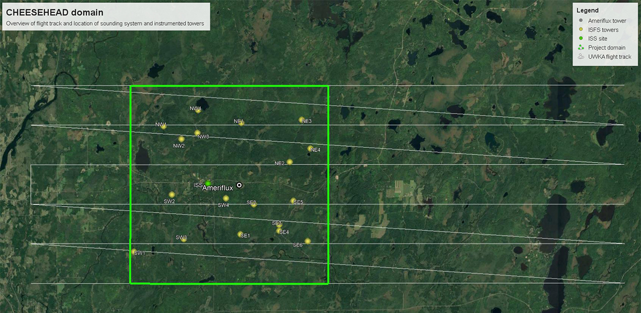 CHEESEHEAD instrument locations and example King Air flight track