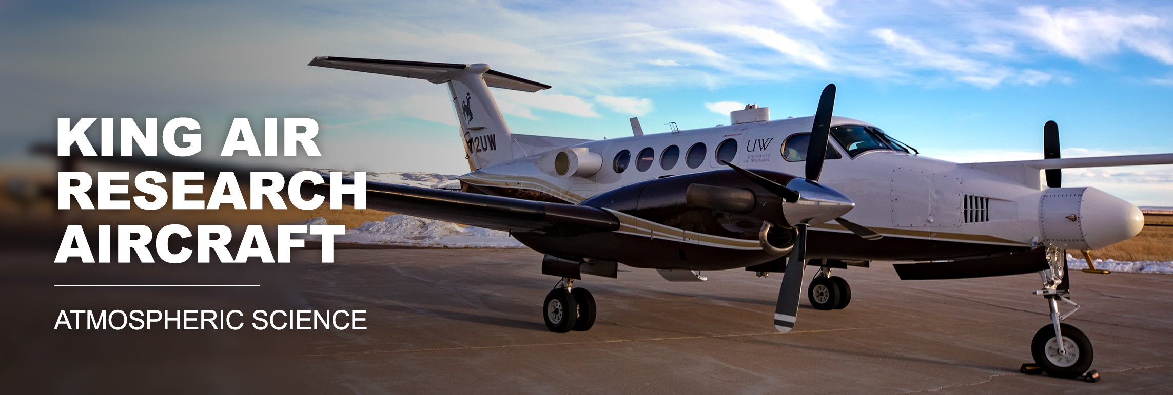 King Air airplane in background with King Air Research Aircraft: Atmospheric Science