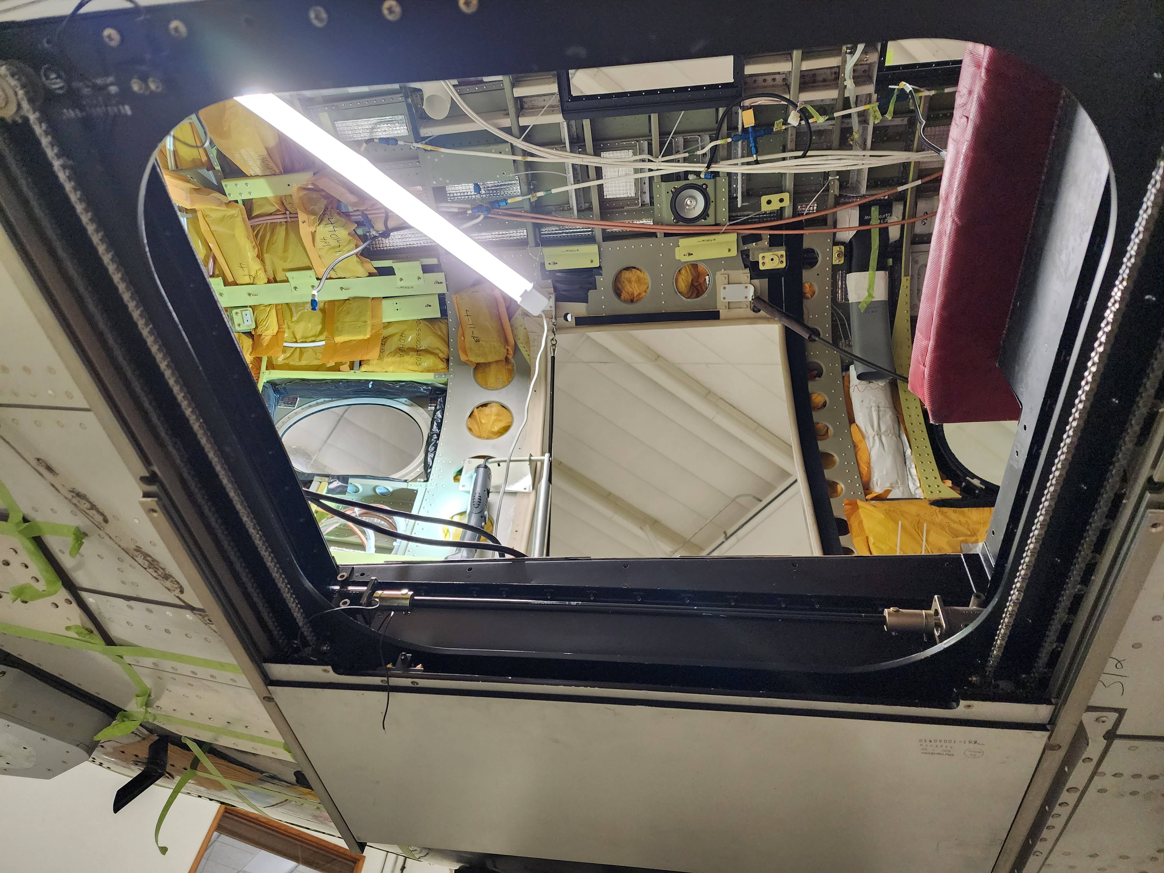 View of downward-facing camera port installation
