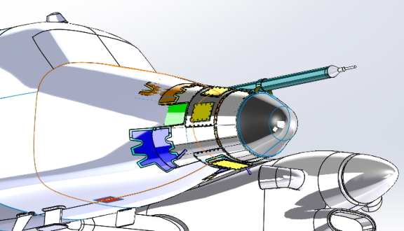 Model view of nose boom extension